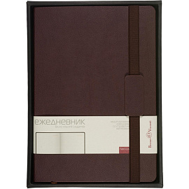 Ежедневник недатированный Bruno Visconti Leggenda искусственная кожа В5 136 листов коричневый с фиксирующей резинкой (коричневый обрез), 3-514/05