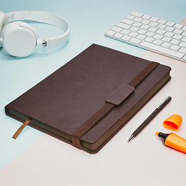 Ежедневник недатированный Bruno Visconti Leggenda искусственная кожа В5 136 листов коричневый с фиксирующей резинкой (коричневый обрез), 3-514/05