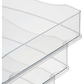 Лоток горизонтальный для бумаг Attache пластиковый прозрачный (4 штуки в упаковке)