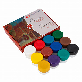 Гуашь художественная Сонет 12 цветов по 20 мл