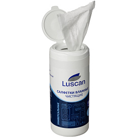 Салфетки влажные для офисной техники LUSCAN (Attache Selection) с антистатическим эффектом (100 штук в тубе)