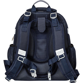 Ранец №1 School Basic Dino Style анатомический синий с двумя отделениями