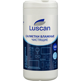 Салфетки влажные для экранов Luscan (Attache Selection) с антистатическим эффектом 13x17 см (100 штук в тубе)