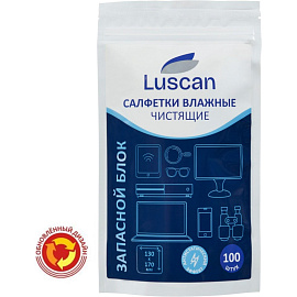 Салфетки влажные для экранов Luscan/Attache Selection сменный блок для туб (100 штук в упаковке)