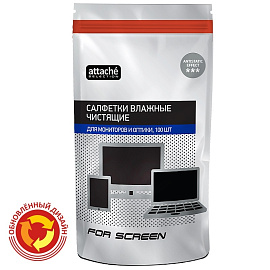 Салфетки влажные для экранов Luscan/Attache Selection сменный блок для туб (100 штук в упаковке) фото Салфетки влажные для экранов Luscan/Attache Selection сменный блок для туб (100 штук в упаковке)