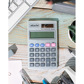 Калькулятор карманный Attache ATC-333-12P 12-разрядный серебристый 105x68x10 мм