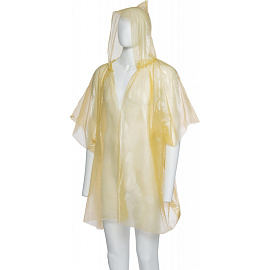 Плащ дождевик полиэтиленовый пончо желтый (размер 60-62)
