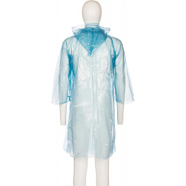 Плащ дождевик полиэтиленовый на липучках синий размер XL (101x70)