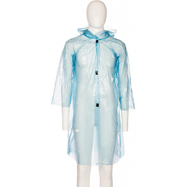 Плащ дождевик полиэтиленовый на липучках синий размер XL (101x70)