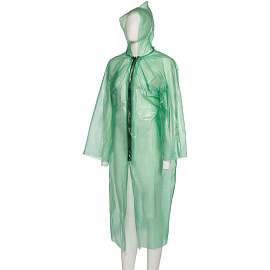Плащ дождевик полиэтиленовый на молнии зеленый (размер 64-68)