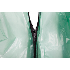 Плащ дождевик полиэтиленовый на молнии зеленый (размер 64-68)