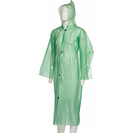 Плащ дождевик полиэтиленовый на липучках зеленый (размер 64-68)