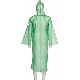 Плащ дождевик полиэтиленовый на липучках зеленый (размер 64-68)