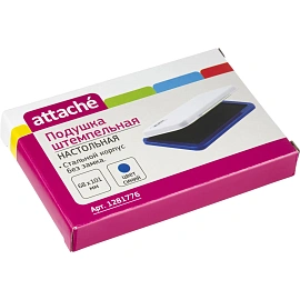 Подушка штемпельная настольная Attache синяя 68x101 мм