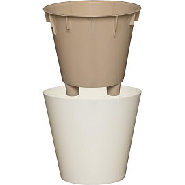 Горшок для цветов InGreen London 5 л с внутренней вставкой 4.5 л сливочный (20.8x23 см)