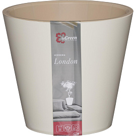 Горшок для цветов InGreen London 5 л с внутренней вставкой 4.5 л сливочный (20.8x23 см)