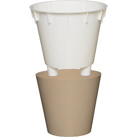 Горшок для цветов InGreen London 5 л с внутренней вставкой 4.5 л молочный шоколад (20.8x23 см)