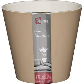 Горшок для цветов InGreen London 5 л с внутренней вставкой 4.5 л молочный шоколад (20.8x23 см)