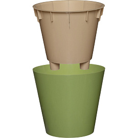 Горшок для цветов InGreen London 5 л с внутренней вставкой 4.5 л оливковый (20.8x23 см)