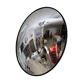 Зеркало противокражное обзорное круглое 430 мм с черным квитом внутреннее
