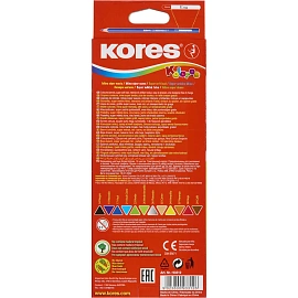Карандаши цветные Kores Kolores 12 карандашей 12 цветов трёхгранные (93312.01)