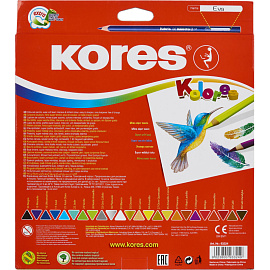 Карандаши цветные Kores Kolores 24 карандаша 24 цвета трёхгранные (93324.01) фото Карандаши цветные Kores Kolores 24 карандаша 24 цвета трёхгранные (93324.01)