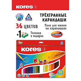 Карандаши цветные Kores Kolores 36 карандашей 36 цветов трёхгранные фото Карандаши цветные Kores Kolores 36 карандашей 36 цветов трёхгранные