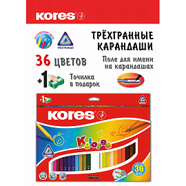 Карандаши цветные Kores Kolores 36 карандашей 36 цветов трёхгранные фото Карандаши цветные Kores Kolores 36 карандашей 36 цветов трёхгранные