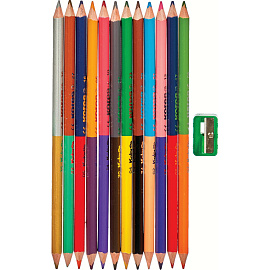 Карандаши цветные Kores Duo 12 карандашей 24 цвета трёхгранные (двусторонние) фото Карандаши цветные Kores Duo 12 карандашей 24 цвета трёхгранные (двусторонние)