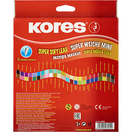 Карандаши цветные Kores Duo 24 карандаша 48 цветов трёхгранные (двусторонние)
