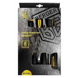Набор отвёрток Berger BG1062 (8 штук) фото Набор отвёрток Berger BG1062 (8 штук)