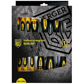 Набор отвёрток Berger BG1260 (12 штук) фото Набор отвёрток Berger BG1260 (12 штук)