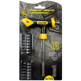Отвёртка Berger с набором бит (12 предметов, BG1070)