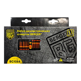 Набор отверток Berger 13 штук (BG1064) фото Набор отверток Berger 13 штук (BG1064)
