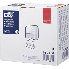 Диспенсер для листовых полотенец Торк (Tork) 553100 Mini Singlefold H3 ZZ/С пластиковый белый