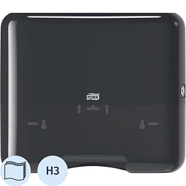 Диспенсер для полотенец листовой Tork Mini Singlefold H3 ZZ/С черный (553108)