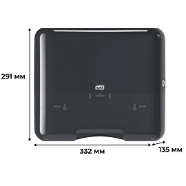 Диспенсер для полотенец листовой Tork Mini Singlefold H3 ZZ/С черный (553108)