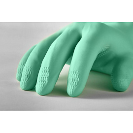 Перчатки КЩС латексные Manipula Контакт L-F-02/CG-945 с хлопковым напылением зеленые (размер 9-9.5, L)