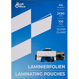 Пленка-пакет для ламинирования ProfiOffice 216x303 мм (А4) 80 мкм глянцевая (100 штук в упаковке)