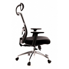 Кресло для руководителя Everprof Polo S серое/чёрное (сетка/ткань, алюминий)