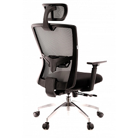 Кресло для руководителя Everprof Polo S серое/чёрное (сетка/ткань, алюминий)