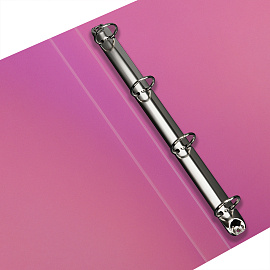 Папка на 4 кольцах СТАММ "Сияние" А4, 40мм, 700мкм, пластик, розовый