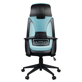 Кресло руководителя Helmi HL-E37 "Wind", ткань черная/бирюзовая фото Кресло руководителя Helmi HL-E37 "Wind", ткань черная/бирюзовая