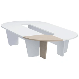 Угловая секция стола для заседаний Fregat Easy to lead 129В020 (дуб скандинавский, 1000x1000x753 мм)