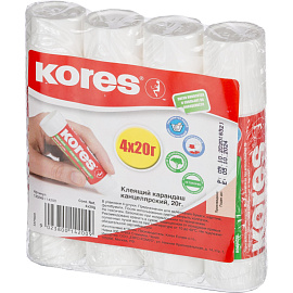Клей-карандаш Kores 20 г (4 штуки в упаковке)