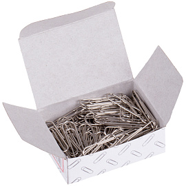 Скрепки 28мм, OfficeSpace, 100шт., никелированные, карт. упаковка фото Скрепки 28мм, OfficeSpace, 100шт., никелированные, карт. упаковка