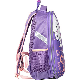 Ранец Комус Класс (№1 School) Light Котики анатомический сиреневый с двумя отделениями