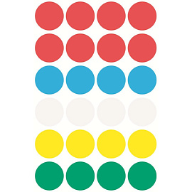 Этикетки самоклеящиеся Avery Zweckform точки ассорти d 18 мм (24 штуки на листе, 4 листа в упаковке, артикул производителя 3089)