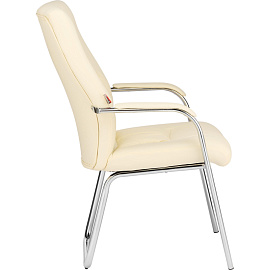 Конференц-кресло Easy Chair 807 VPU бежевое (искусственная кожа, металл хромированный) фото Конференц-кресло Easy Chair 807 VPU бежевое (искусственная кожа, металл хромированный)