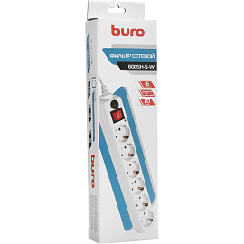 Сетевой фильтр Buro 600SH-5-W на 6 розеток 5 метров